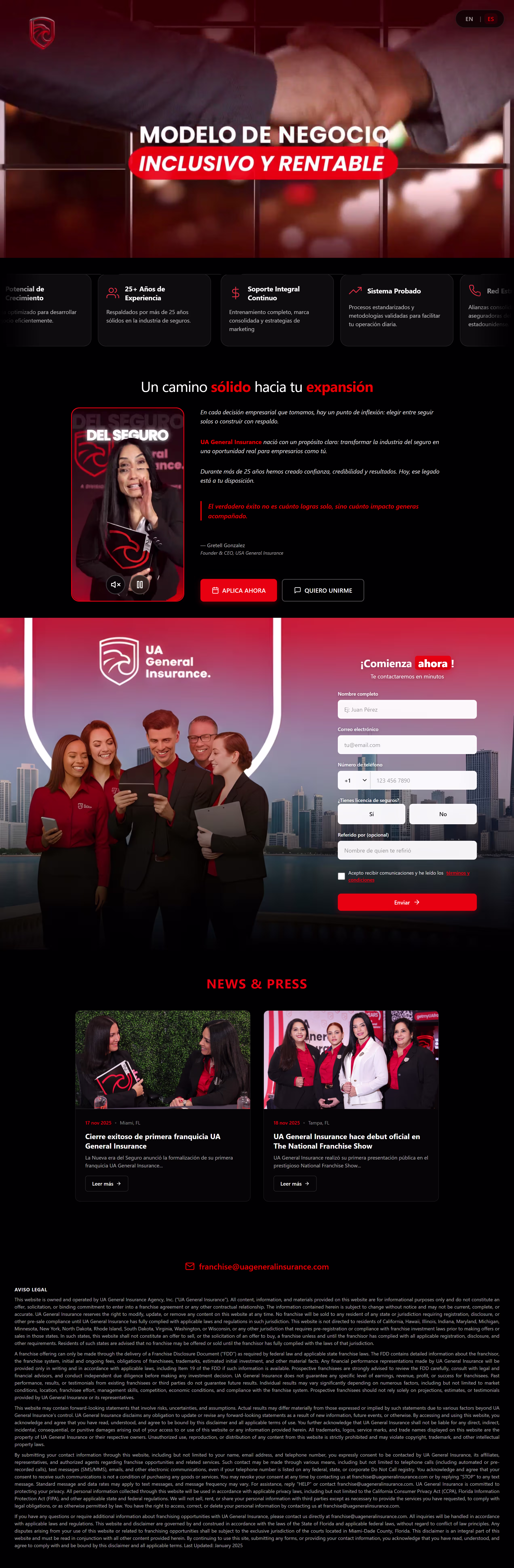 Get My UA Franchise full page